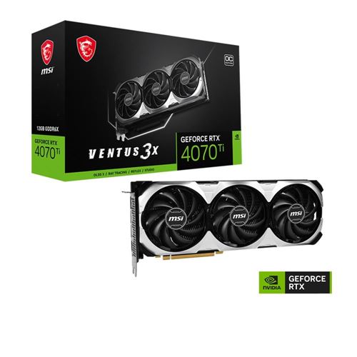 MSI NVIDIA GeForce RTX 4070 Ti Ventus 3X Overclocked Triple Fan