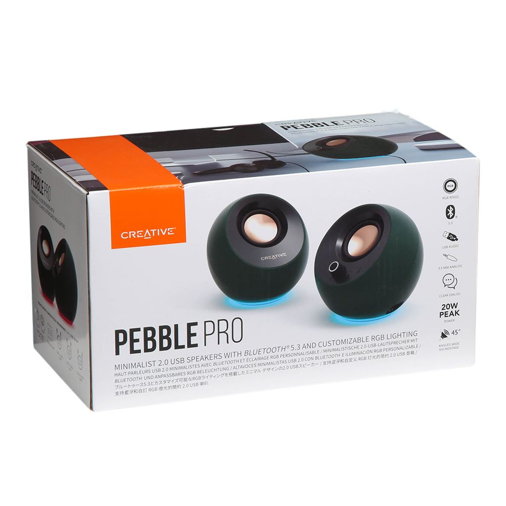 Creative Labs Pebble Pro 2.0 Minimalist USB-C Computer Speakers with ...