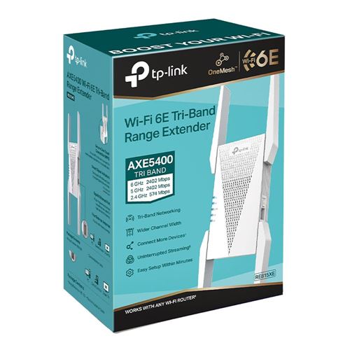 TP-LINK Range Extender RE815XE - AXE5400 WiFi 6E Tri-Band Gigabit Wireless  Router with Mesh Support - Micro Center