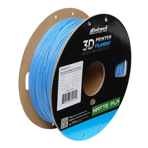 Inland 1.75mm PLA Dual Color Co-Extrusion 3D Printer Filament 1kg (2.2 lbs)  Spool - Matte Blue-Light Blue; 3D Printers & 3D - Micro Center