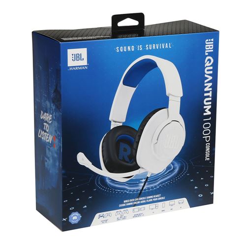 JBL Quantum 100P Wired Over-Ear Gaming Headset with a Detachable Mic for Playstation - Micro