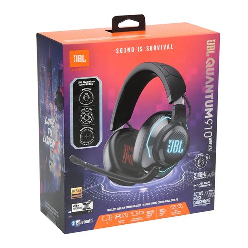Headset Gaming JBL Active Micro Center Noise Over-Ear with Performance Cancelling Quantum and 910 Head - Tracking-Enhanced, Wireless
