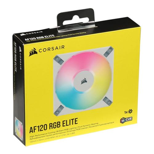 Ventilateur Corsair AF120 RGB Elite 120mm avec AirGuide et éclairage LED  RGB - Corsair