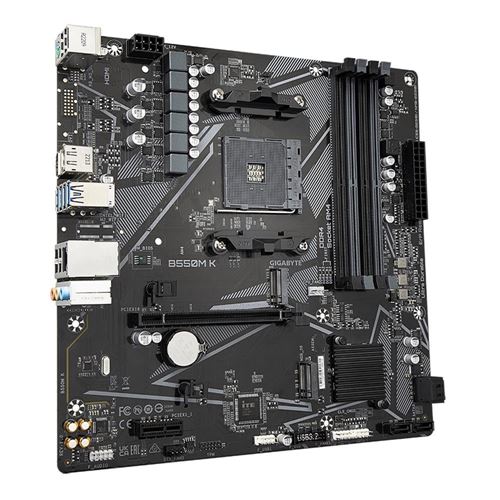 GIGABYTE B550M K AM4 AMD B550 Micro-ATX Motherboard with Dual M.2, SATA  6Gb/s, USB 3.2 Gen 1, Realtek GbE LAN, PCIe 4.0