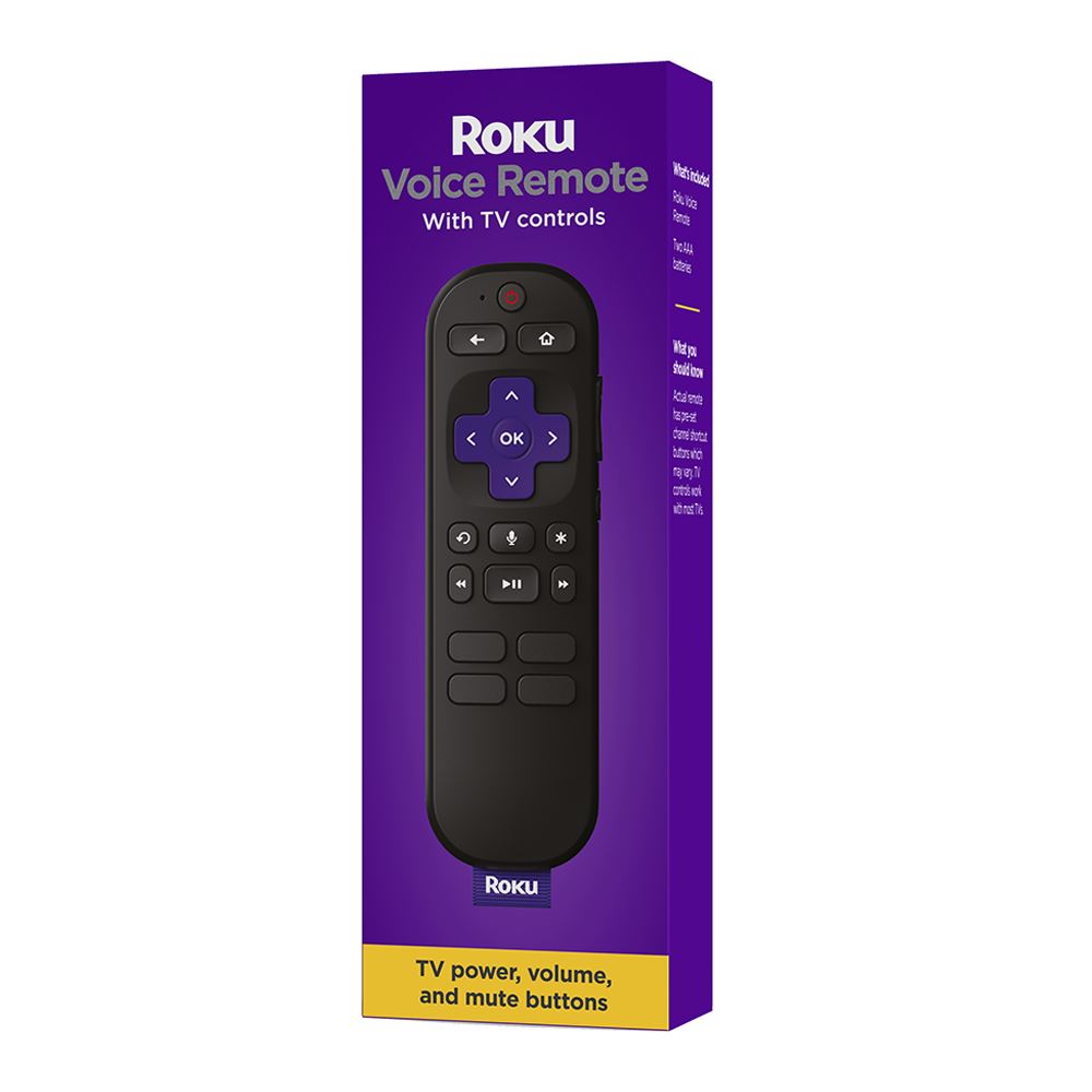 Roku Voice Remote (Official) for Roku Players, Roku Audio, and Roku TV ...