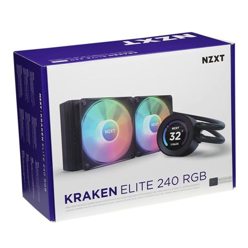 NZXT Kraken 240 Elite RGB 240mm All in One Liquid CPU Cooling Kit - Black -  Micro Center