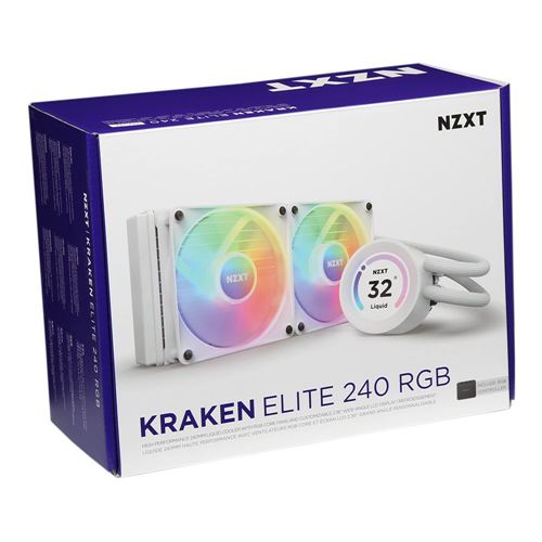 NZXT Kraken 240 Elite RGB 240mm All in One Liquid CPU Cooling Kit - White -  Micro Center