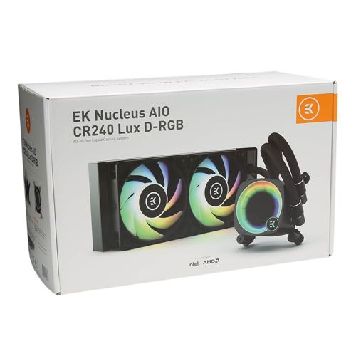 EK Nucleus AIO CR240 Lux D-RGB 240mm RGB Water Cooling Kit - Black 