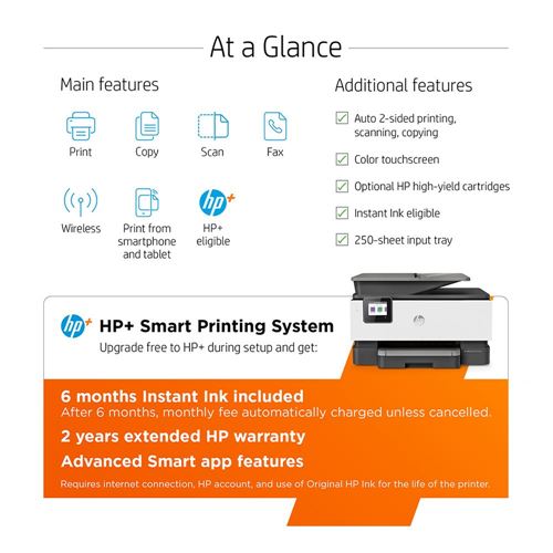 HP OfficeJet Pro 9018 Printer - Refurbished With Ink