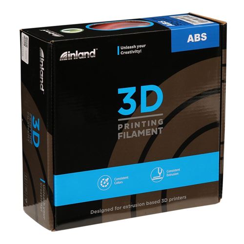 Micro Center Inland ABS Filament, ABS 3D Printer Filament 1.75mm,  Dimensional Accuracy +/- 0.03 mm - 1kg Cardboard Spool (2.2 lbs) - Fits  FDM/FFF