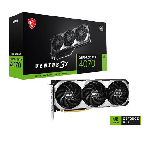 MSI NVIDIA GeForce RTX 4070 Ventus 3X Overclocked Triple Fan 12GB