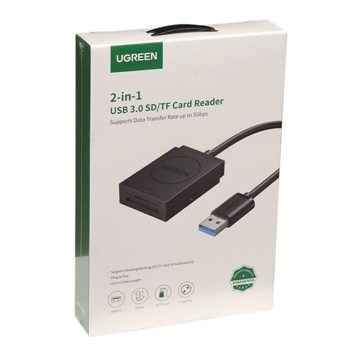 UGREEN Lecteur De Carte 4-en-1 USB3.0/USB-C SD Micro SD TF CF MS