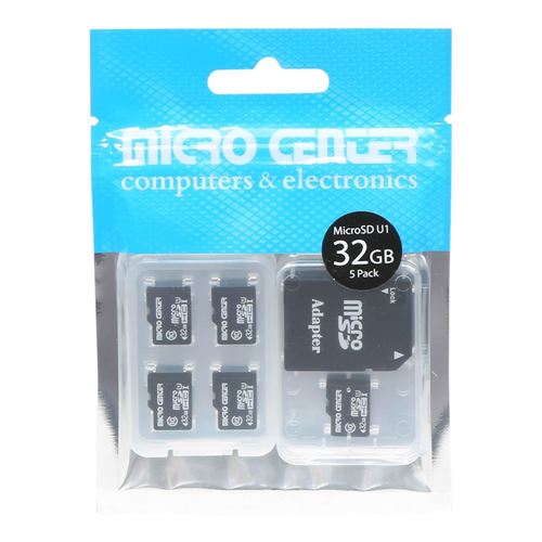 Micro Center 32GB microSDHC Class 10/U1 Flash Memory Card with Adapter  (5-Pack) - Micro Center