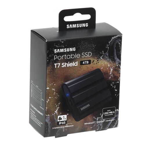 SAMSUNG Portable SSD T7 Shield PC/Mac Festplatte, 4 TB SSD, extern, Schwarz  Externe SSD Festplatten