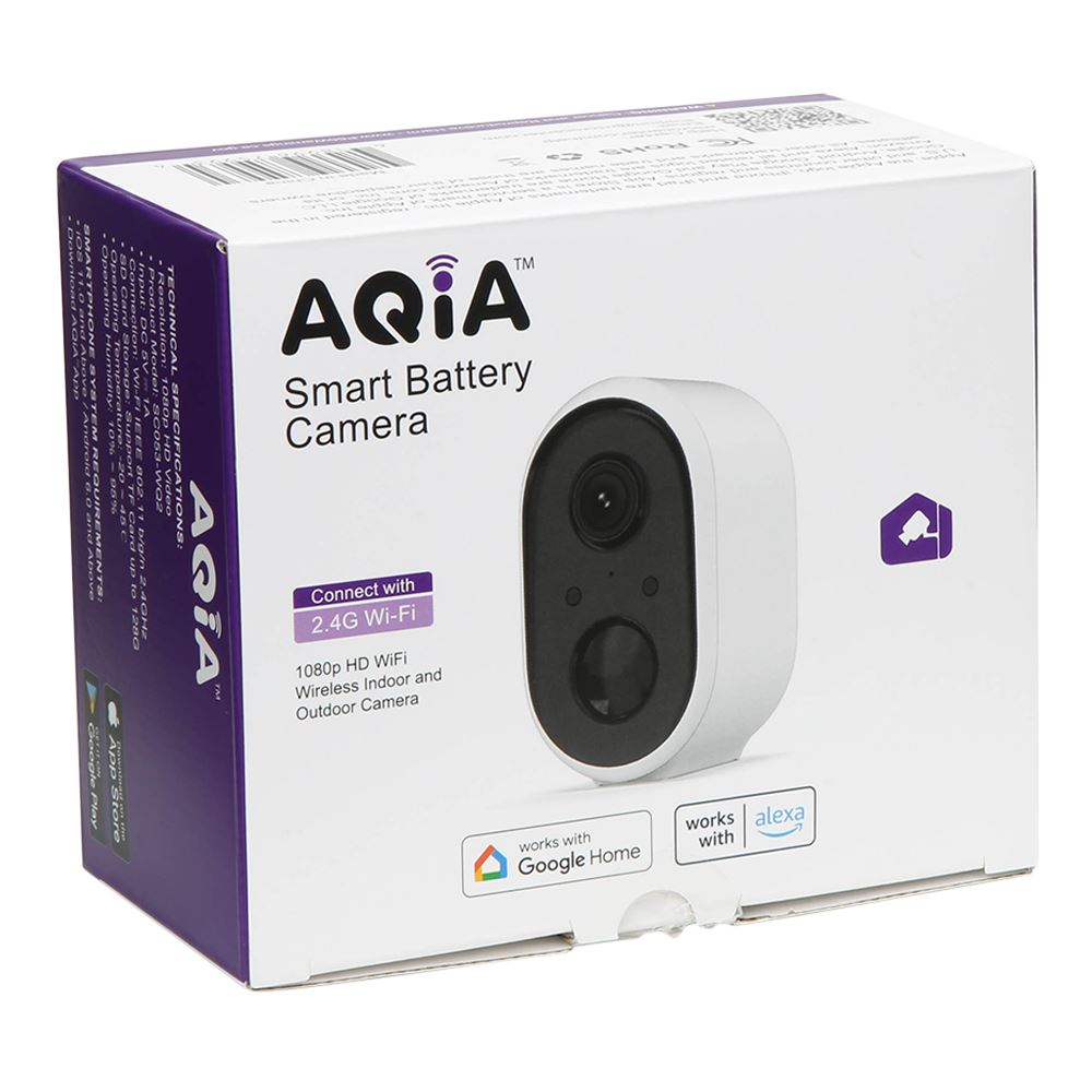 AQiA HD Security Camera; Indoor/Outdoor; 1080p Resolution; WiFi