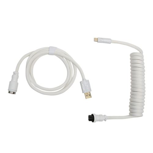 Inland Gaming Coiled Cable - White - Micro Center