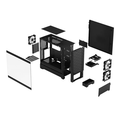 FRACTAL DESIGN Pop Air RGB Black TG Noir Boitier PC Moyen tour  (FD-C-POR1A-06) avec Quadrimedia
