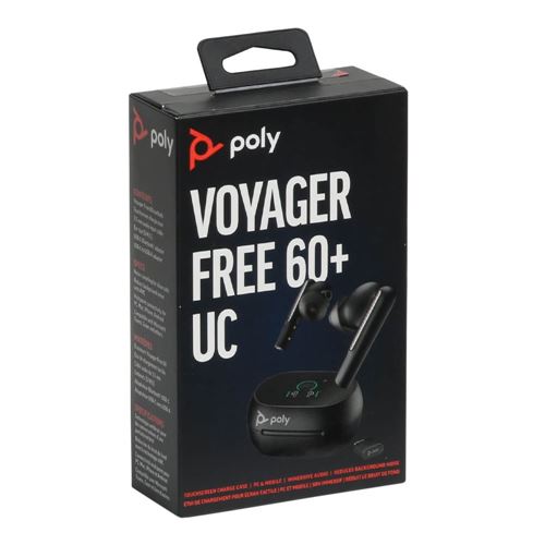 Plantronics Poly Voyager Free 60 Plus UC Active Noise Cancelling True  Wireless Bluetooth Earbuds - Black - Micro Center