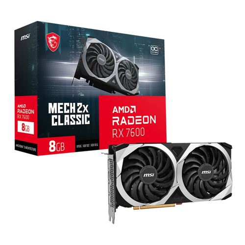 MSI AMD Radeon RX 7600 Mech 2X Classic Overclocked Dual Fan 8GB 