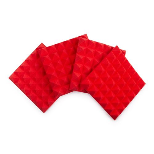 Acoustic Foam Sound Absorption Panels - Red and Black (12 Pieces)