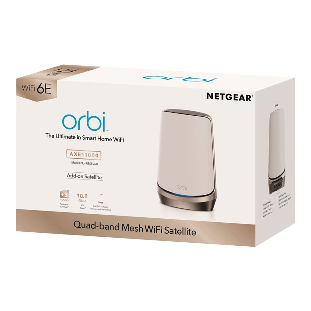 NETGEAR Orbi Quad-band Mesh WiFi 6E Satellite - Micro Center