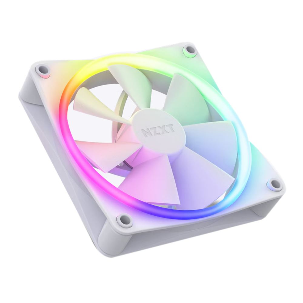 NZXT F120 RGB Fluid Dynamic Bearing 120mm Case Fan - White 3 Pack ...