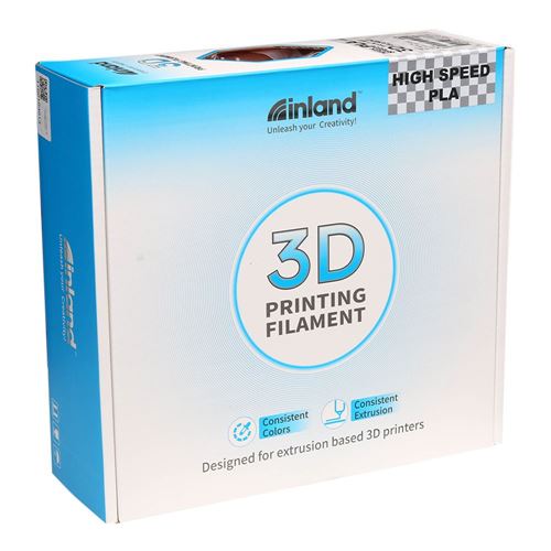 Inland 1.75mm PLA Matte 3D Printer Filament 1.0 kg (2.2 lbs.) Spool -  White; Dimensional Accuracy +/- 0.03mm, FDM/FFF - Micro Center