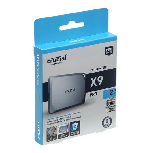 Crucial X9 Pro 2TB USB 3.2 Gen2 Type-C Portable SSD (1050MB/s