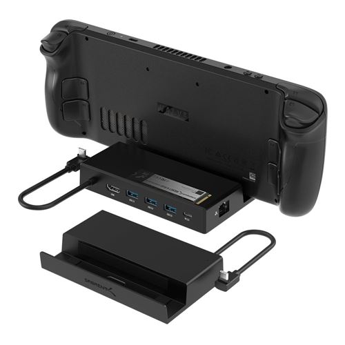 Docking Station for Steam Deck/ROG Ally, 7-in-1 Steam Deck Dock Stand with  HDMI 2.0+DP 1.4 4K@60Hz, 3 USB-A 3.1 gen 2,Gigabit Ethernet and Fast