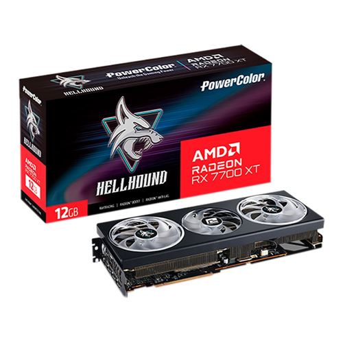 PowerColor AMD Radeon RX 7700 XT Hellhound Overclocked Triple Fan