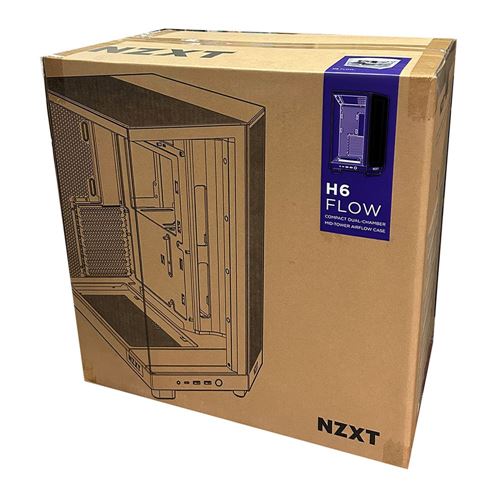 NZXT H6 Flow Tempered Glass ATX Mid-Tower Computer Case - Black