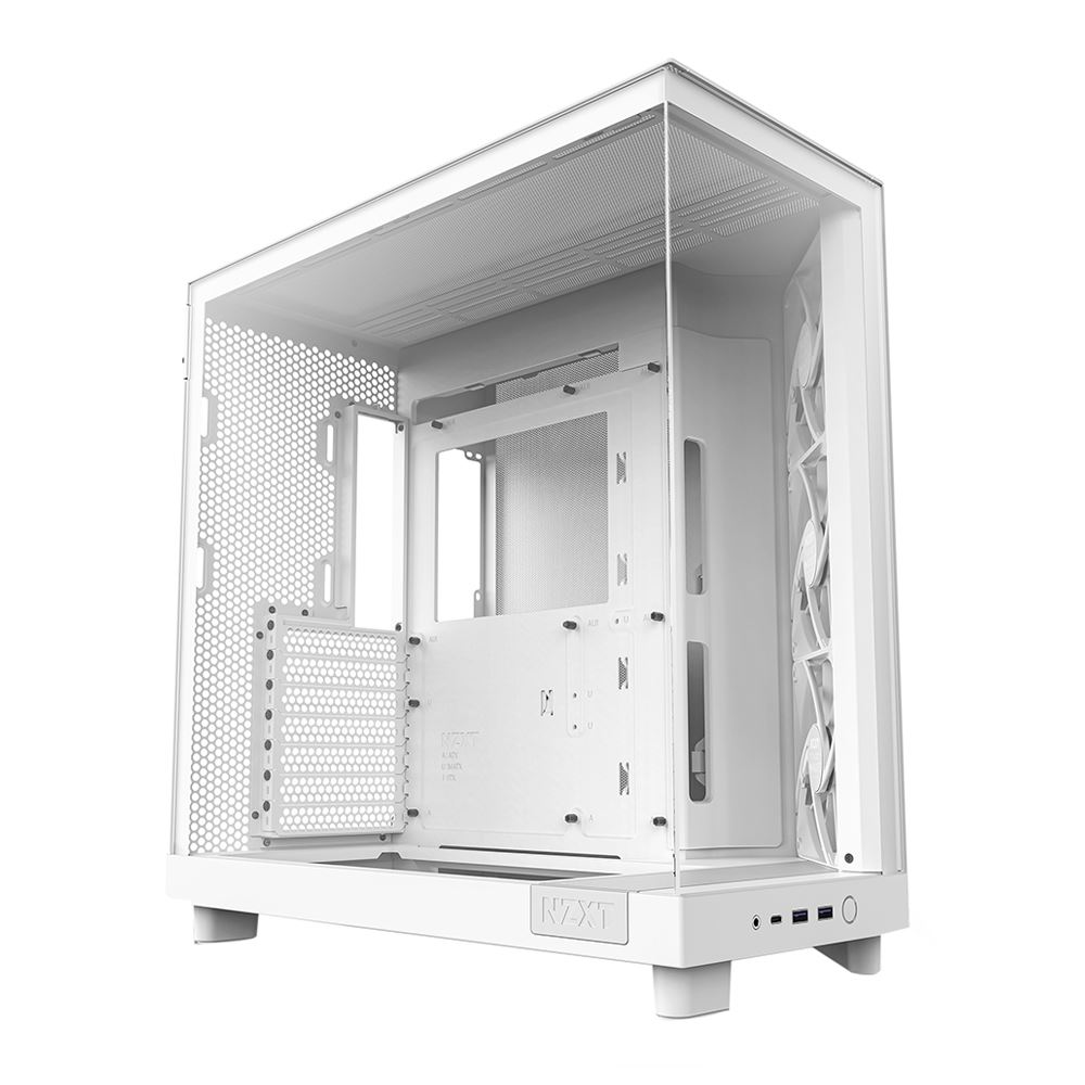 NZXT H6 Flow Tempered Glass ATX Mid-Tower Computer Case - White - Micro ...