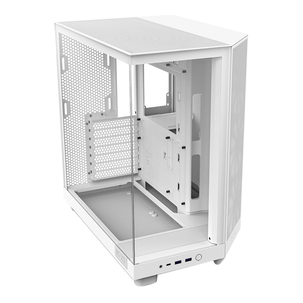 NZXT H6 Flow Tempered Glass ATX Mid-Tower Computer Case - White - Micro ...