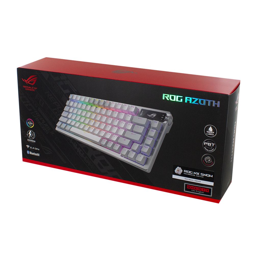 ASUS ROG Azoth Moonlight White Wireless 75% RGB Backlit Custom ...