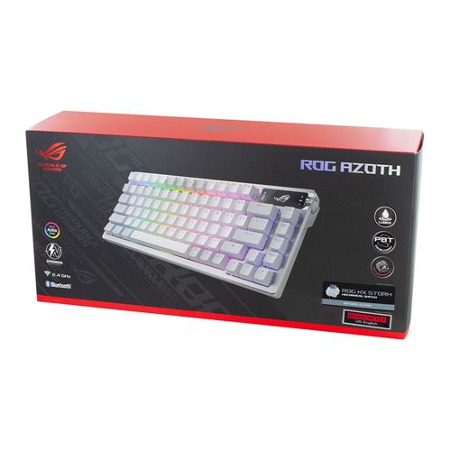 ASUS ROG Azoth Wireless 75% RGB Backlit Custom Mechanical Gaming Keyboard  (White) - ROG NX Storm Switches - Micro Center