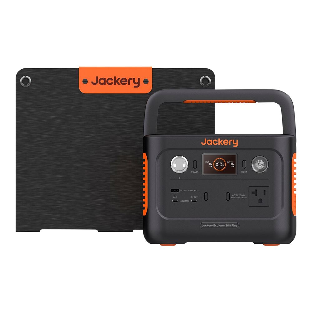 Jackery Solar Generator 300 Plus; 288Wh; 120V/300W AC Outlet; Includes ...