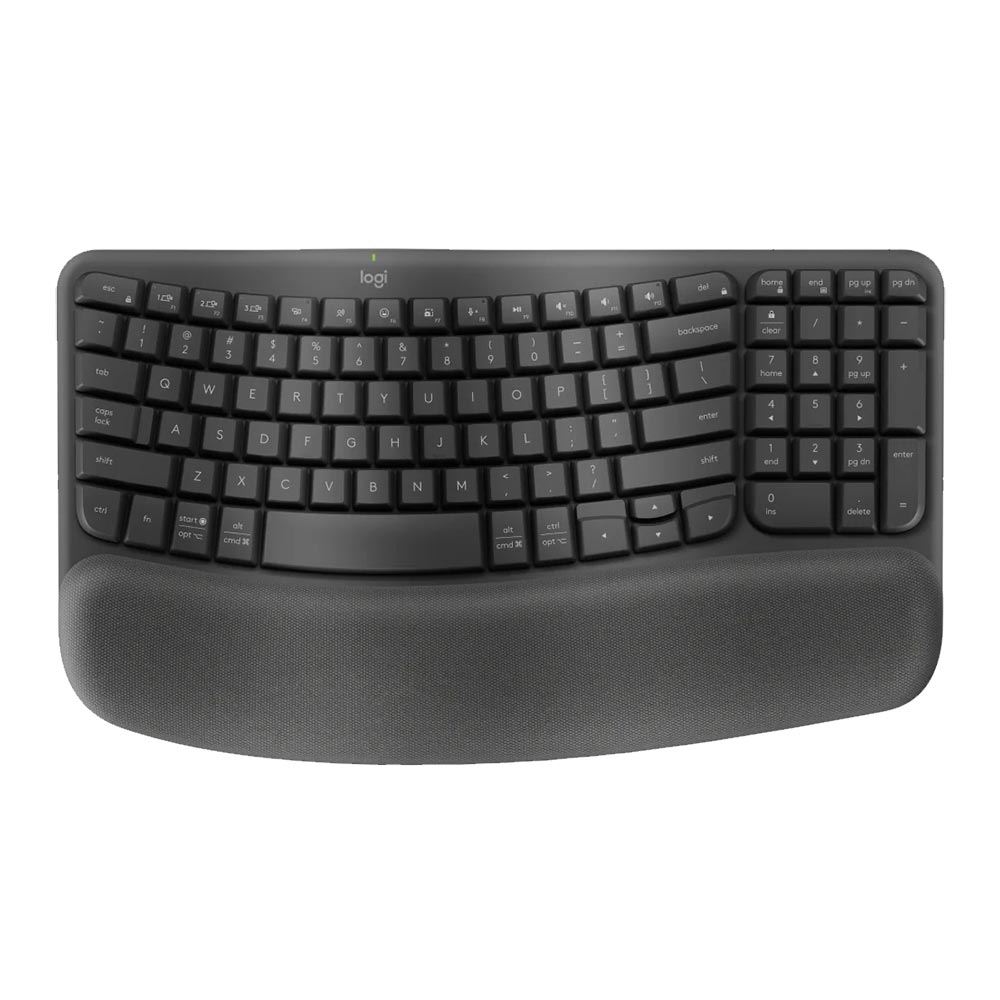 Logitech Wave Keys Ergonomic Wireless Keyboard - Graphite - Micro Center