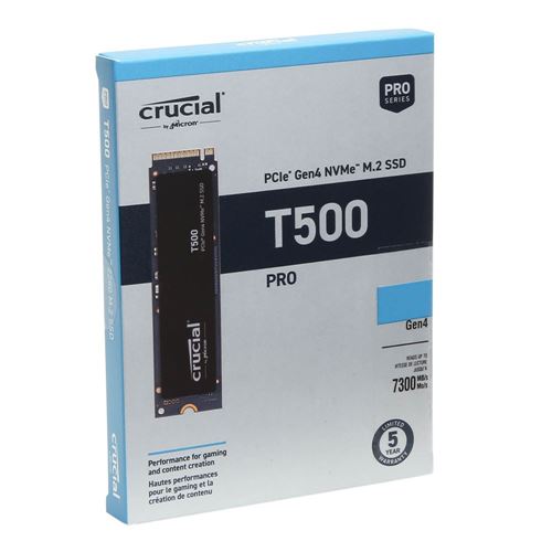 Crucial T500 1TB PCIe Gen4 NVMe M.2 SSD, CT1000T500SSD8
