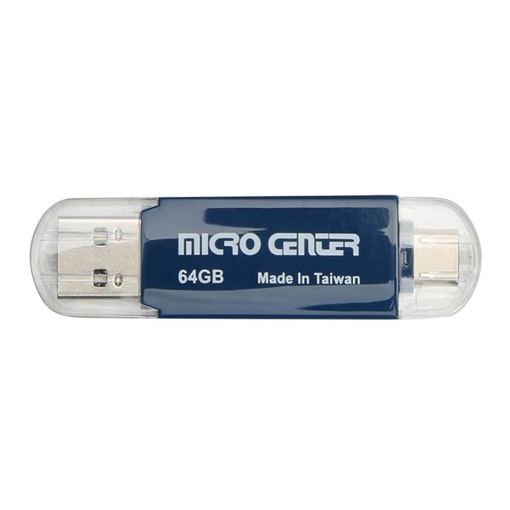 Micro Center 64GB Dual SuperSpeed USB 3.2 (Gen 1) Flash Drive Blue