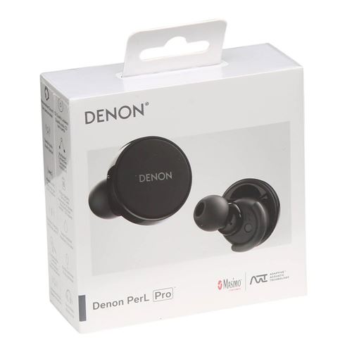 Black Active Bluetooth Wireless Cancelling True Center Denon Micro Noise Pro - PerL Earbuds -