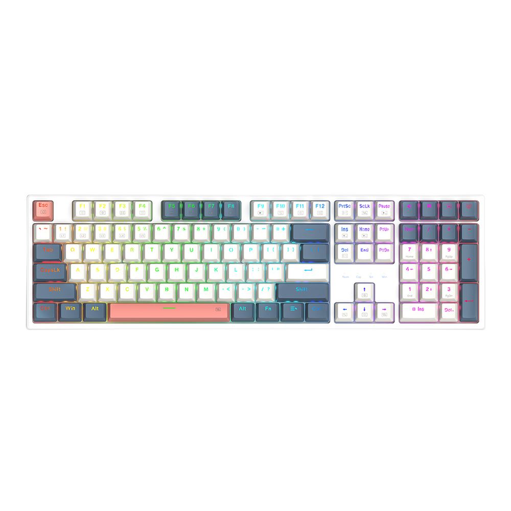 Redragon Trundle K668 RGB Hot-swappable Wired Gaming Keyboard (White ...