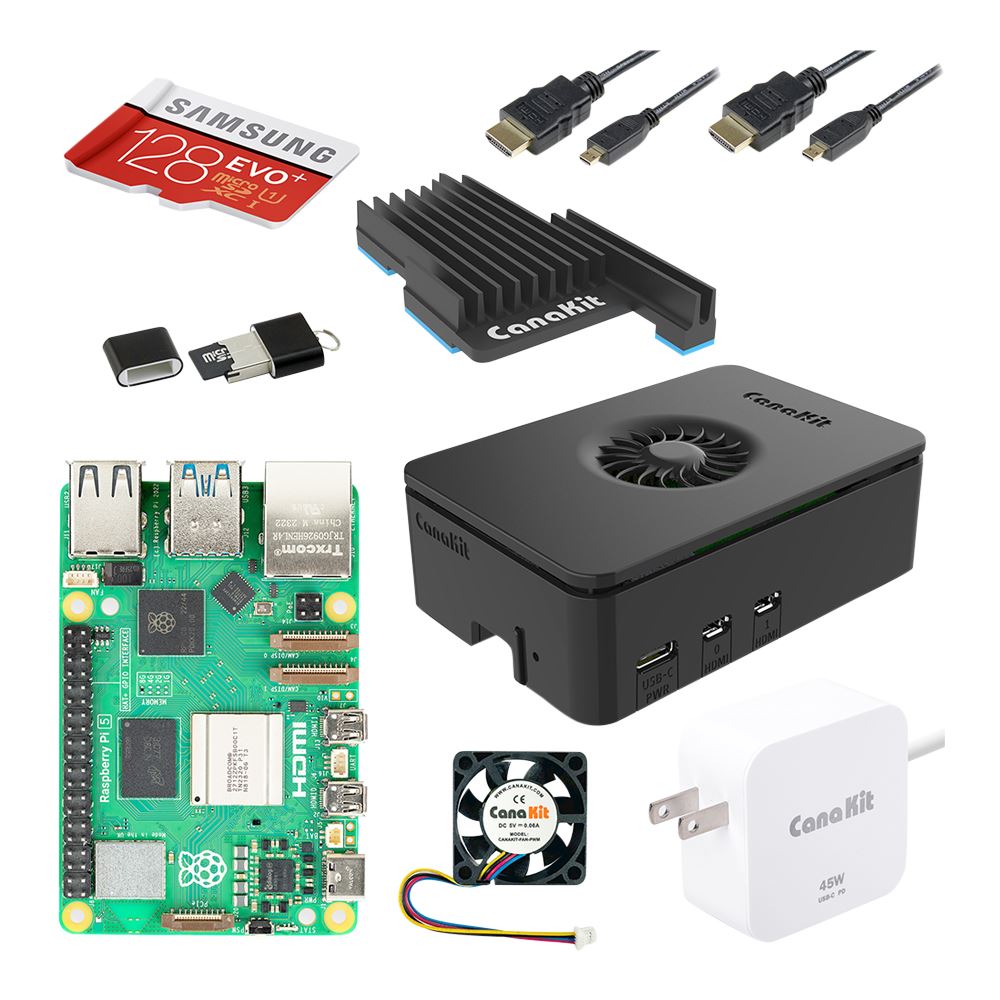 CanaKit Raspberry Pi 5 Starter Kit PRO - Turbine Black (4GB) - Micro Center