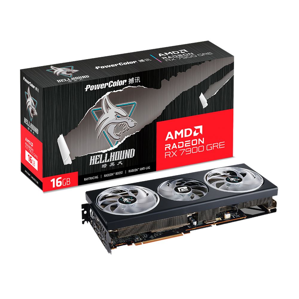 PowerColor Radeon RX 7900 GRE Hellhound Overclocked Triple Fan 16GB ...