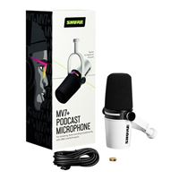 Shure MV7+ Dynamic Podcast Microphone - White; Hybrid USB Shure MV7+ Dynamic Podcast Microphone - White; Hybrid USB