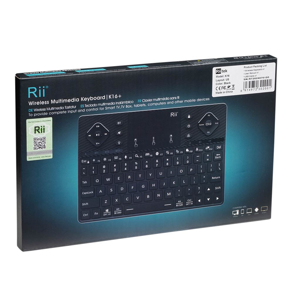 Riitek Wireless Multimedia Keyboard K16 - Micro Center