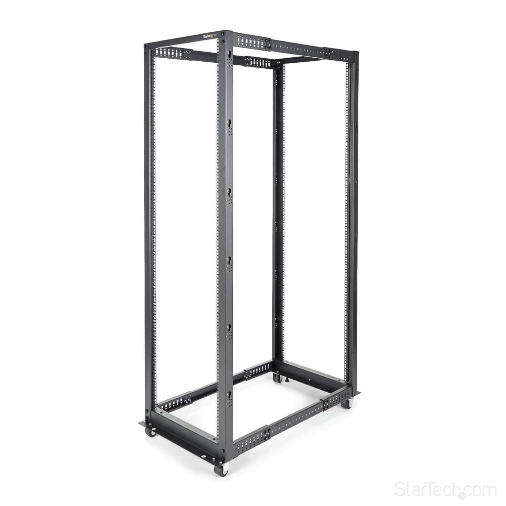 StarTech 4-Post 42U Mobile Open Frame Server Rack - Micro Center