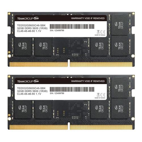 TeamGroup 64GB (2 x 32GB) DDR5-5600 PC5-44800 CL46 Dual