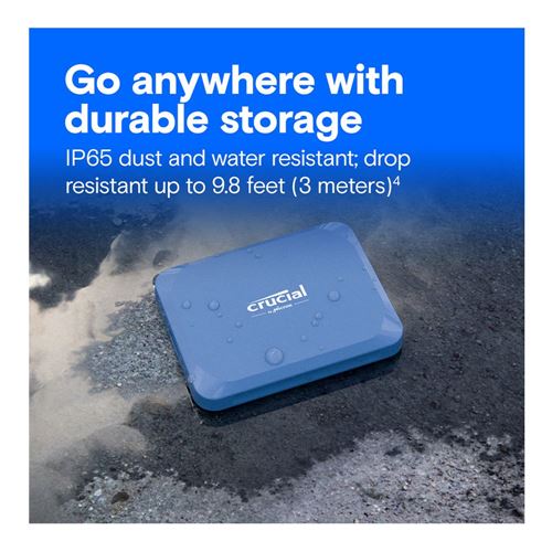 Crucial X10 2TB SSD USB 3.2 (Gen 2x2 Type-C) Portable Solid State Drive - Blue - Thumbnail 5