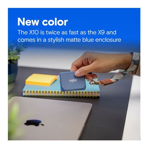 Crucial X10 2TB SSD USB 3.2 (Gen 2x2 Type-C) Portable Solid State Drive - Blue - Thumbnail 2
