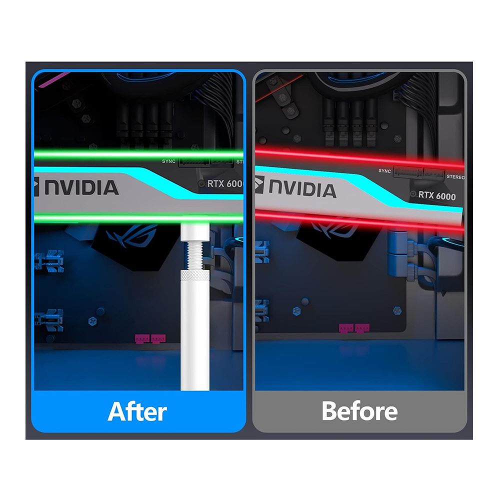 Micro Connectors Adjustable GPU Support Brace - 2-Pack (White) - Micro ...